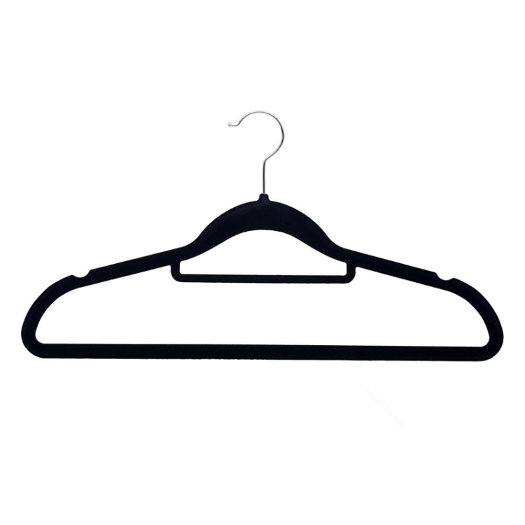 VH001 Adult size suit velvet slimline hanger with notches and cross bar