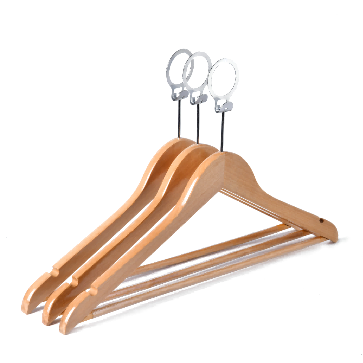 WH009 Wooden top hanger with anti-theft hook