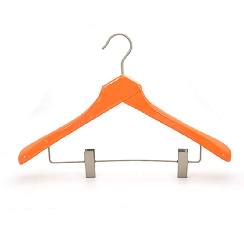 WCH017 Natural Luxury Wooden top clips hanger with notches