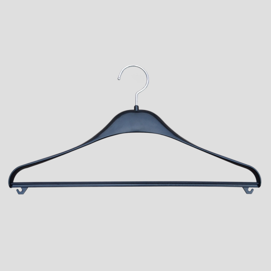 815 plastic top hanger with bar and hooks