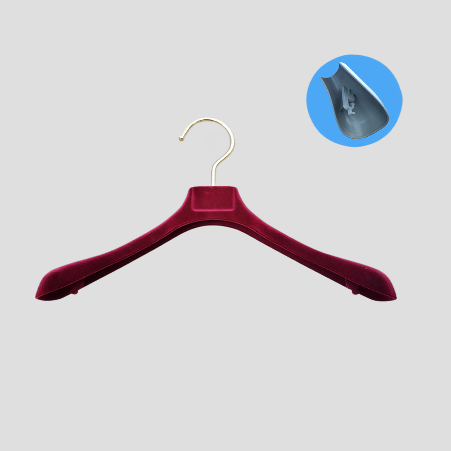 832-46cm Flocked plastic top suit hanger